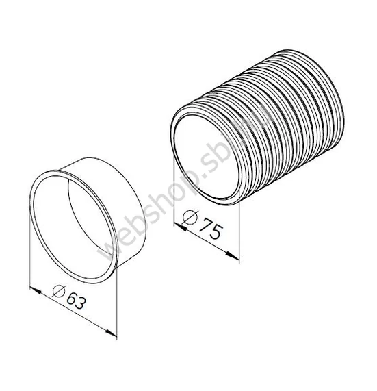 FRS-R 75 tip. HELIOS Flexibilis szellőző cső  (50 m) NA 75 mm