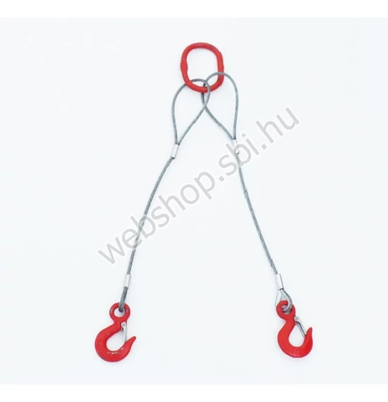 G típusú kétágú drótkötél függeszték horoggal Ø 18 x 1000 mm