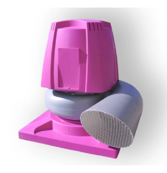 SEAT RU-25 tip. műanyagházas radiális ventilátor 0,37 kW, 1400/perc, 3 fázisú normál motorral