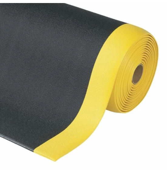 Notrax 825 Cushion Stat álláskönnyítő szőnyeg,fekete/sárga, 91cmx18,3m tekercs