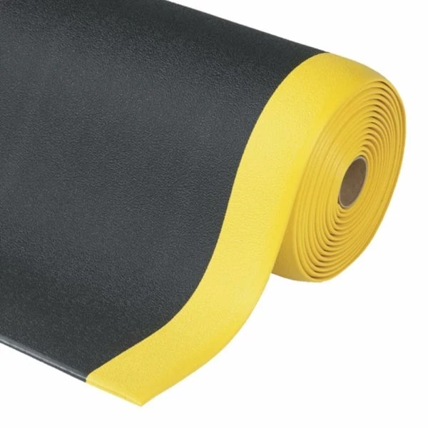 Notrax 825 Cushion Stat álláskönnyítő szőnyeg,fekete/sárga, 91cmx18,3m tekercs